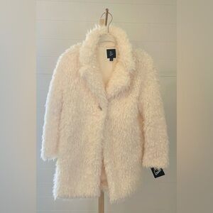 Art Class Girls Long Faux Fur Coat Jacket Ivory White NWT